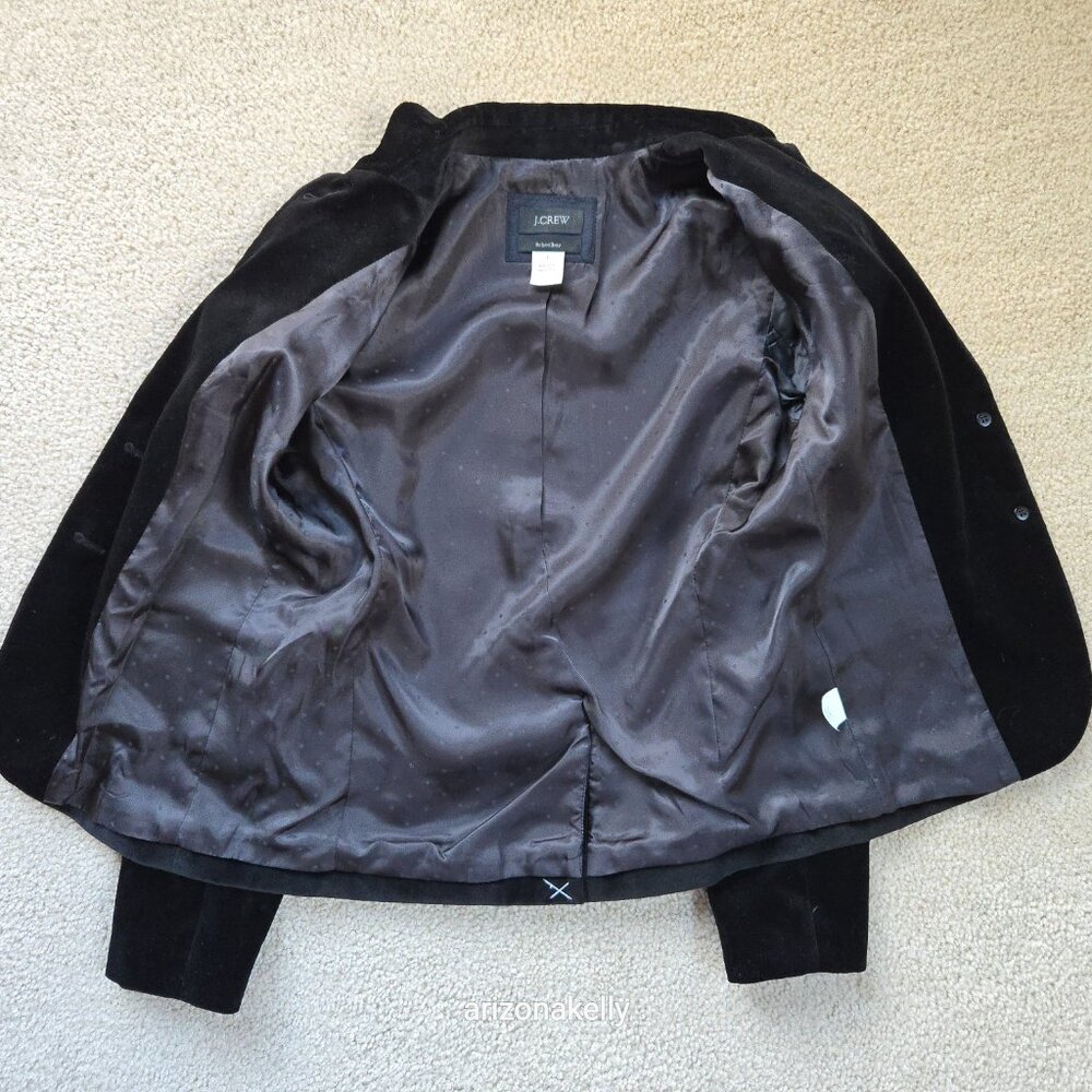 NWOT J. Crew Velvet Schoolboy Blazer Black Size 2 - Picture 6 of 12
